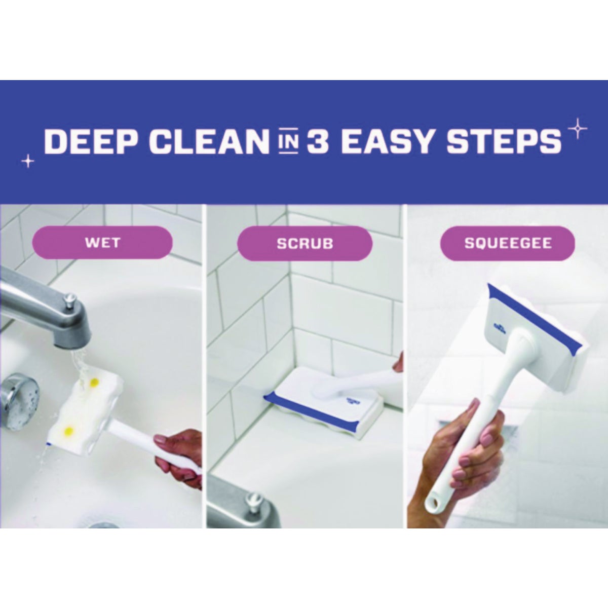 Mr. Clean Magic Eraser Shower & Tub Scrubber, Lemon Scent Image 4