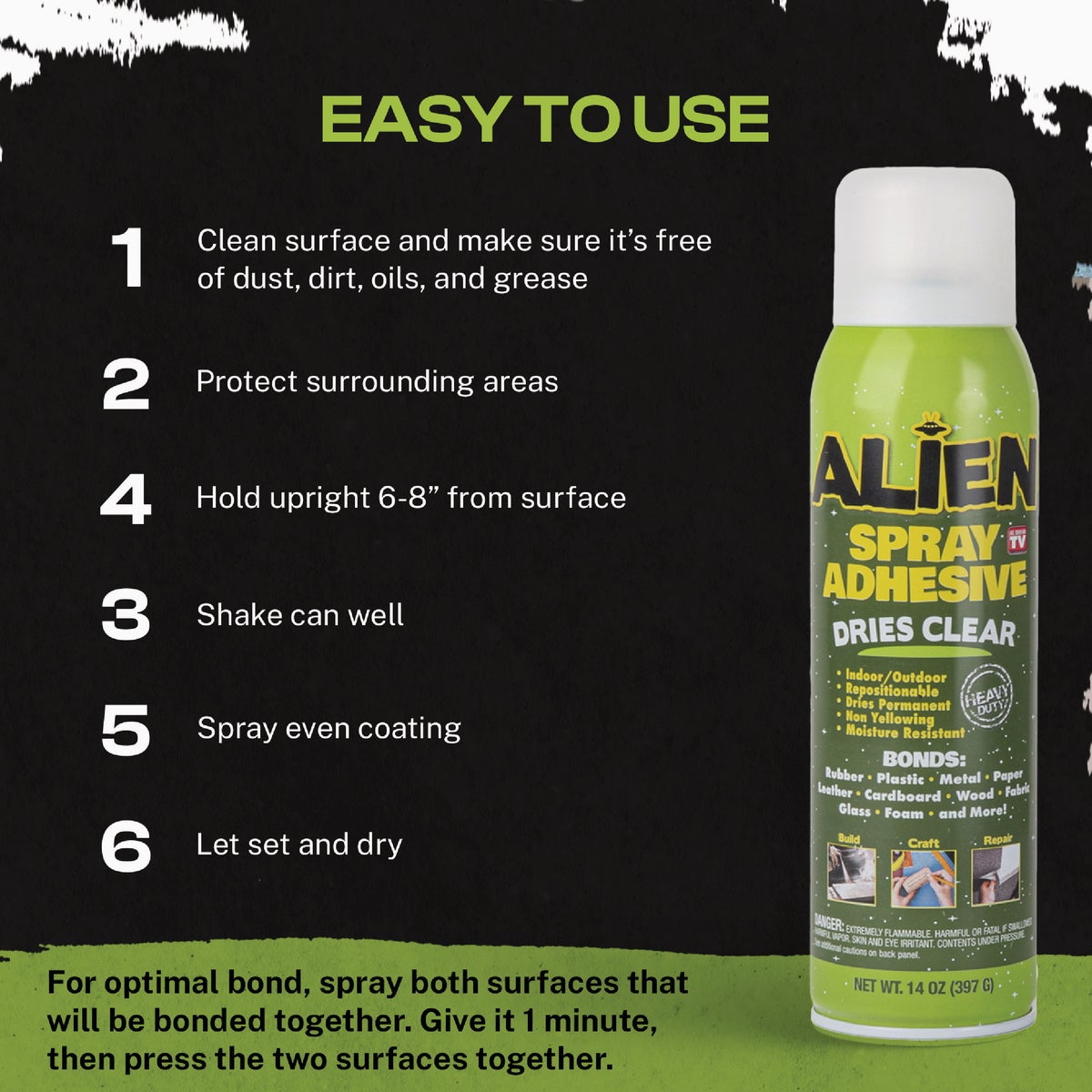 Alien 14 Oz. Spray Adhesive, Clear Image 2
