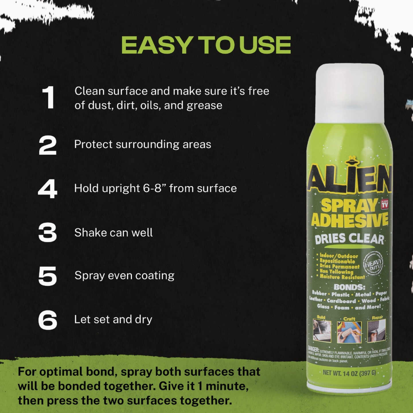 Alien 14 Oz. Spray Adhesive, Clear Image 2