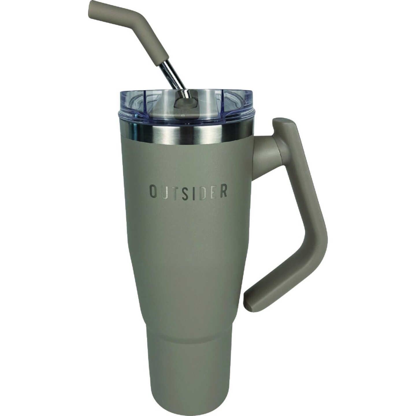 Outsider 40 Oz. Insulated Tumbler with Swivel Handle, Cobblestone Image 1
