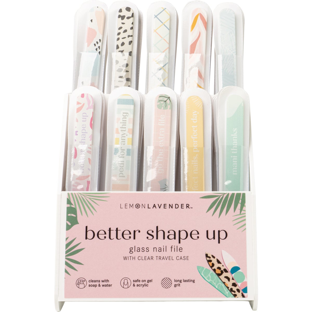 Lemon Lavender Better Shape Up Glass Nail File with Clear Travel Case Image 3