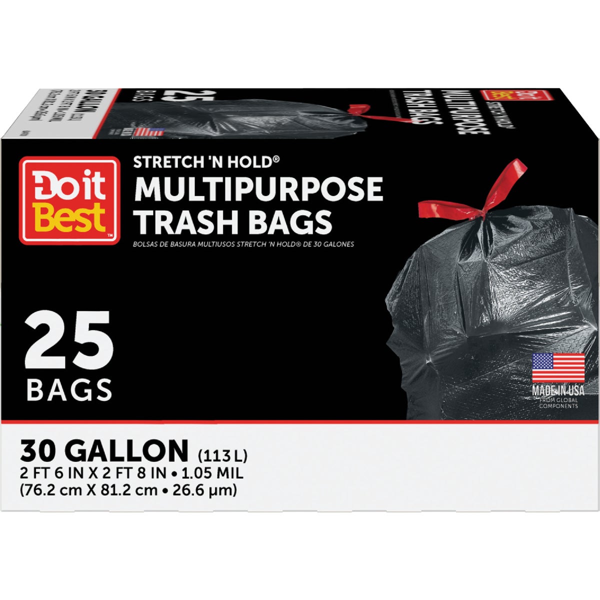Do it Best 30-Gal. Stretch 'N Hold Drawstring Trash Bag (25-Count)