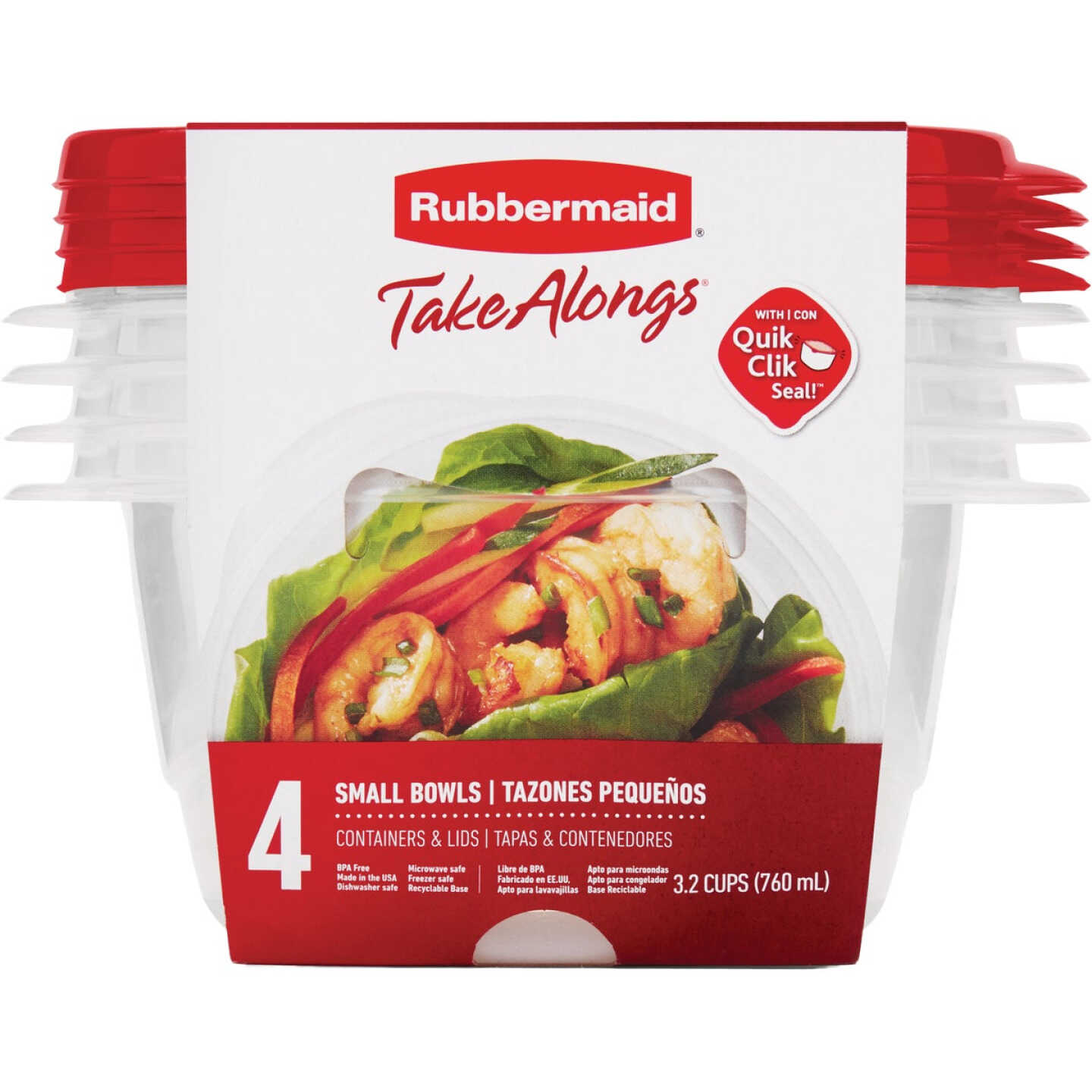Rubbermaid TakeAlongs 3.5 C. Clear Round Food Storage Container with Lids (4-Pack) Image 2