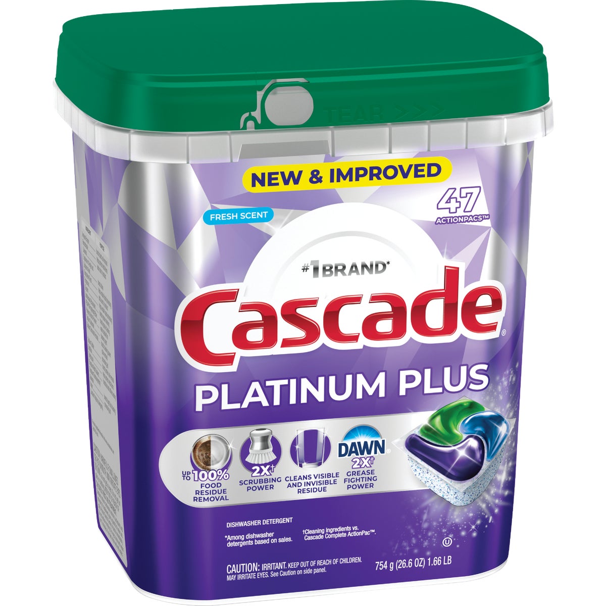 Cascade Platinum Plus Action Pacs Dishwasher Detergent (47-Count) Image 2