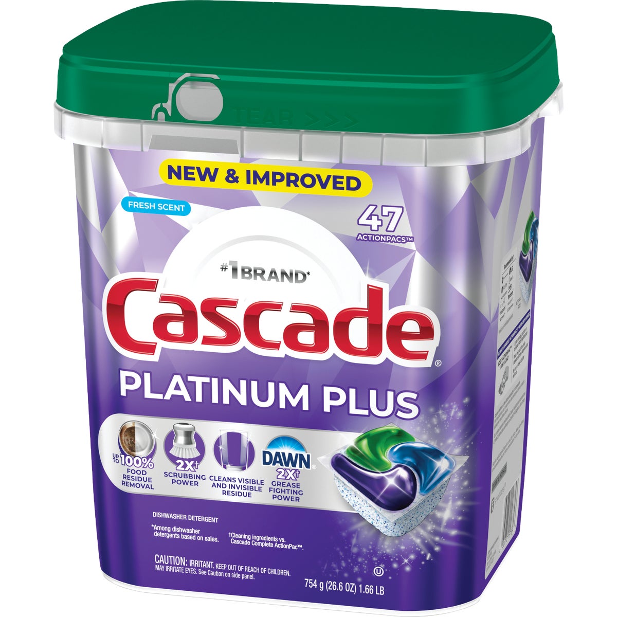 Cascade Platinum Plus Action Pacs Dishwasher Detergent (47-Count) Image 3