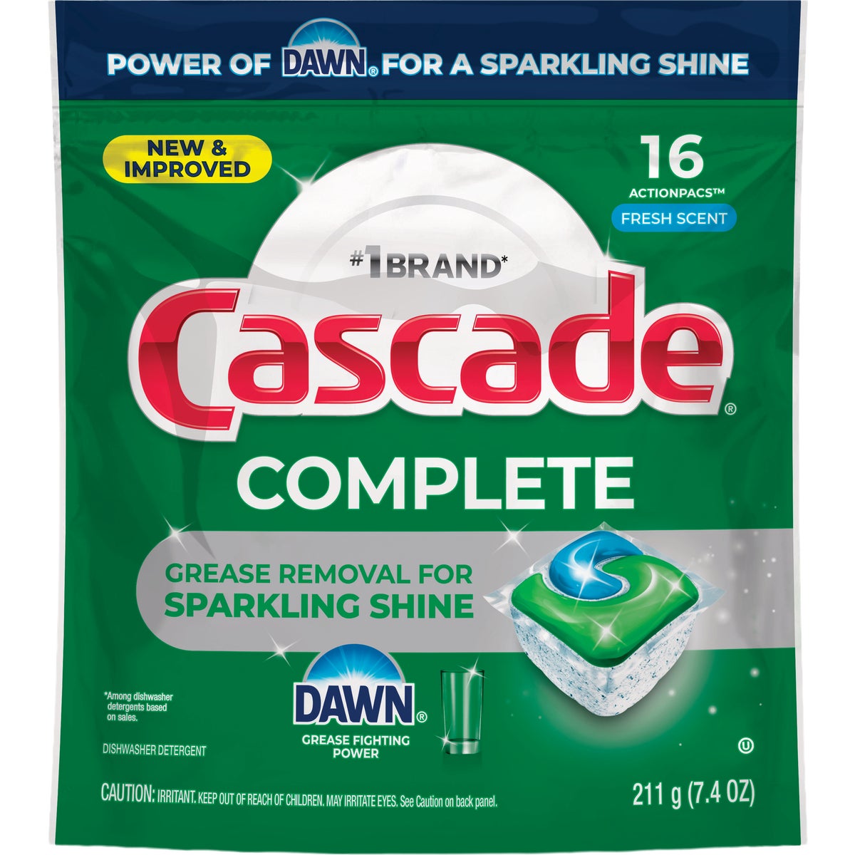 Cascade Action Pacs Fresh Dishwasher Detergent Tabs (16 Count)