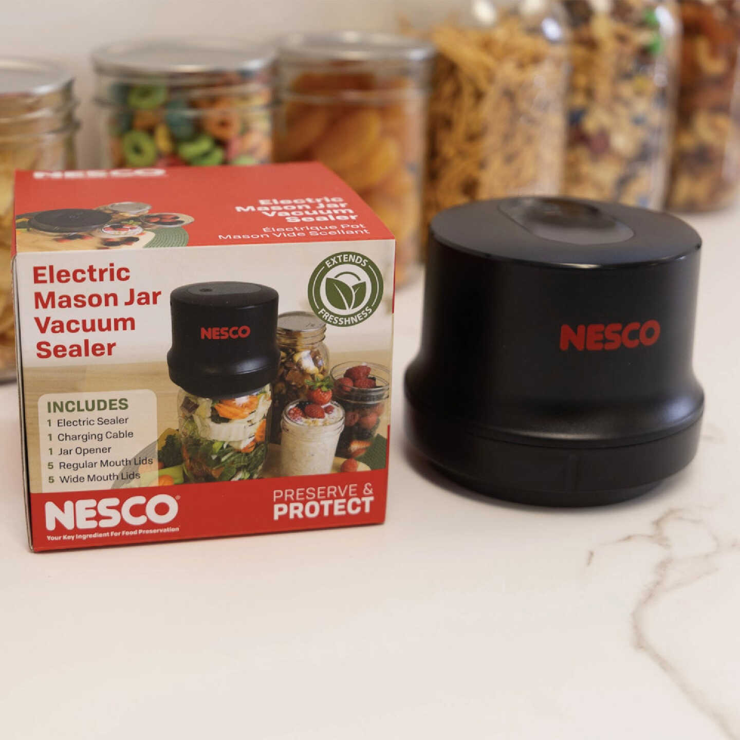 Nesco 2-In-1 Electric Mason Jar Vacuum Sealer Image 6