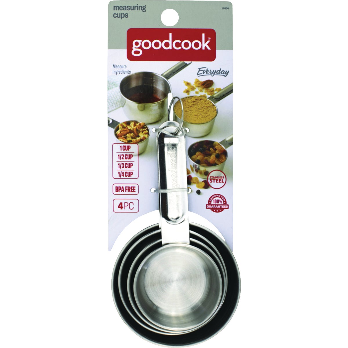 GoodCook Everyday Stainless Steel Measuring Cup Set (4-Piece) Image 2