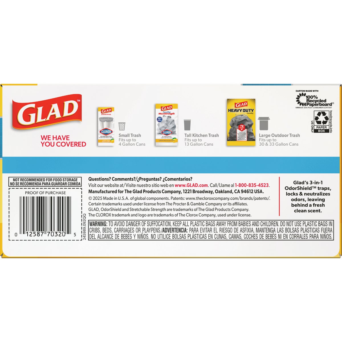 Glad ForceFlex MaxStrength 13 Gal. Grab Zone Drawstring Fresh Clean Odor Shield Trash Bags (34-Count) Image 2