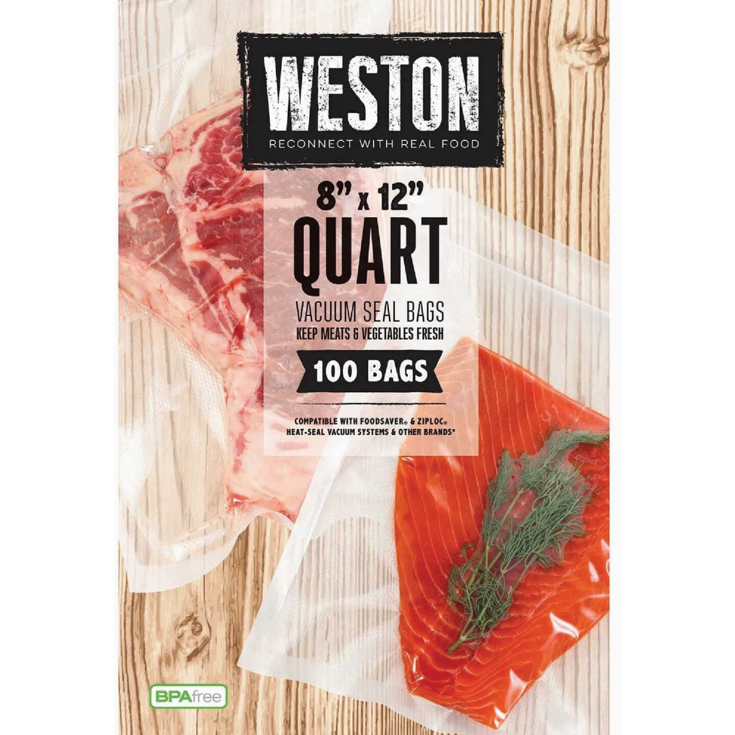 Weston 8 In. x 12 In. Pre-Cut Vacuum Sealer Bags (100-Count) Image 2
