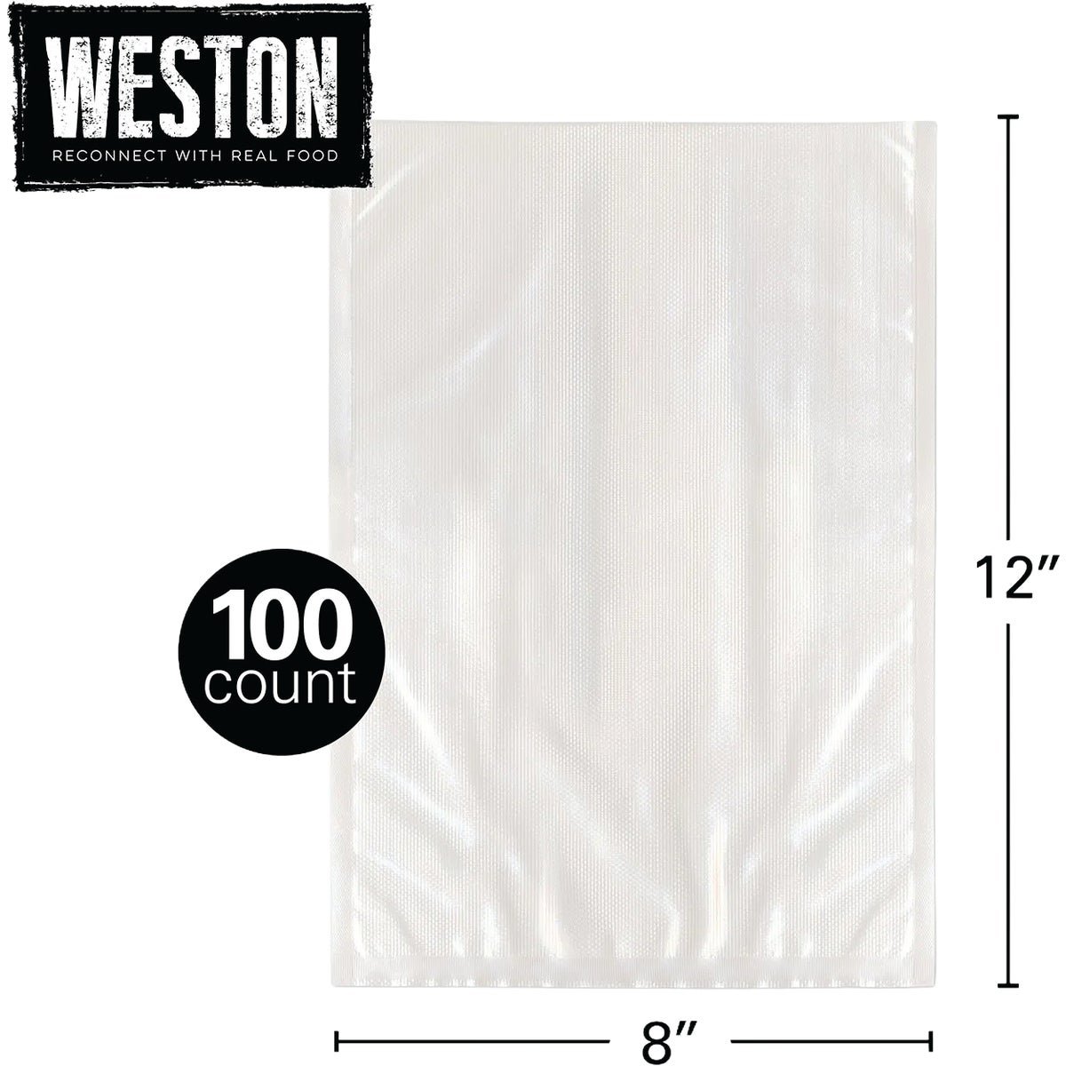 Weston 8 In. x 12 In. Pre-Cut Vacuum Sealer Bags (100-Count) Image 1