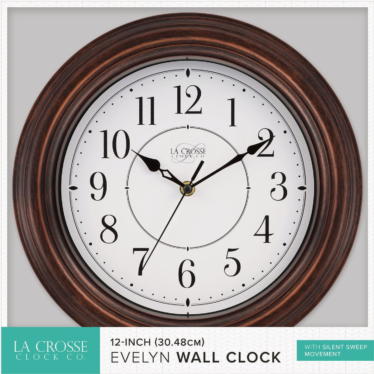 La Crosse Clock Co. 12 In. Evelyn Wall Clock Image 4