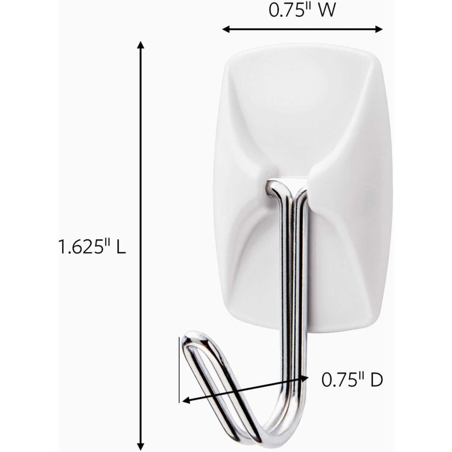 Command Small White Wire Hooks, 3 Hooks, 4 Strips Image 3