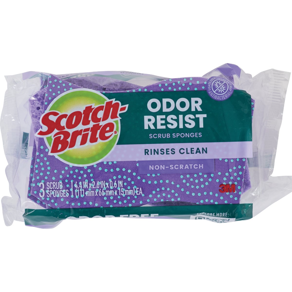 Scotch-Brite Stay Fresh Non-Scratch Scrub Dots Sponge (3-Pack) Image 3