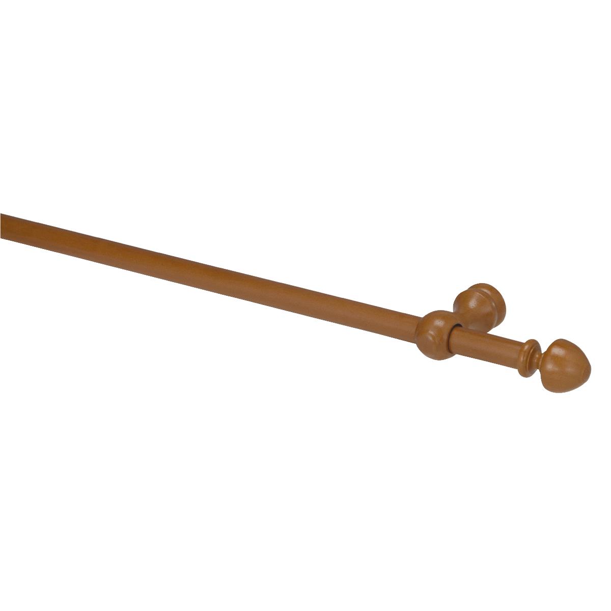 Levolor Button 72 In. 1 In. Single Curtain Rod, Mahogany