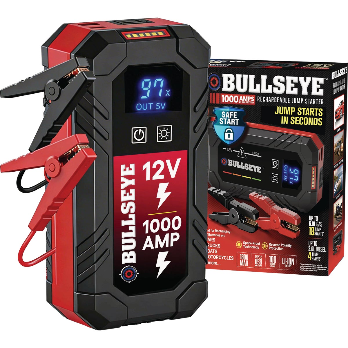 Bullseye 1000 Amp 12-Volt Rechargeable Jump Starter Image 8