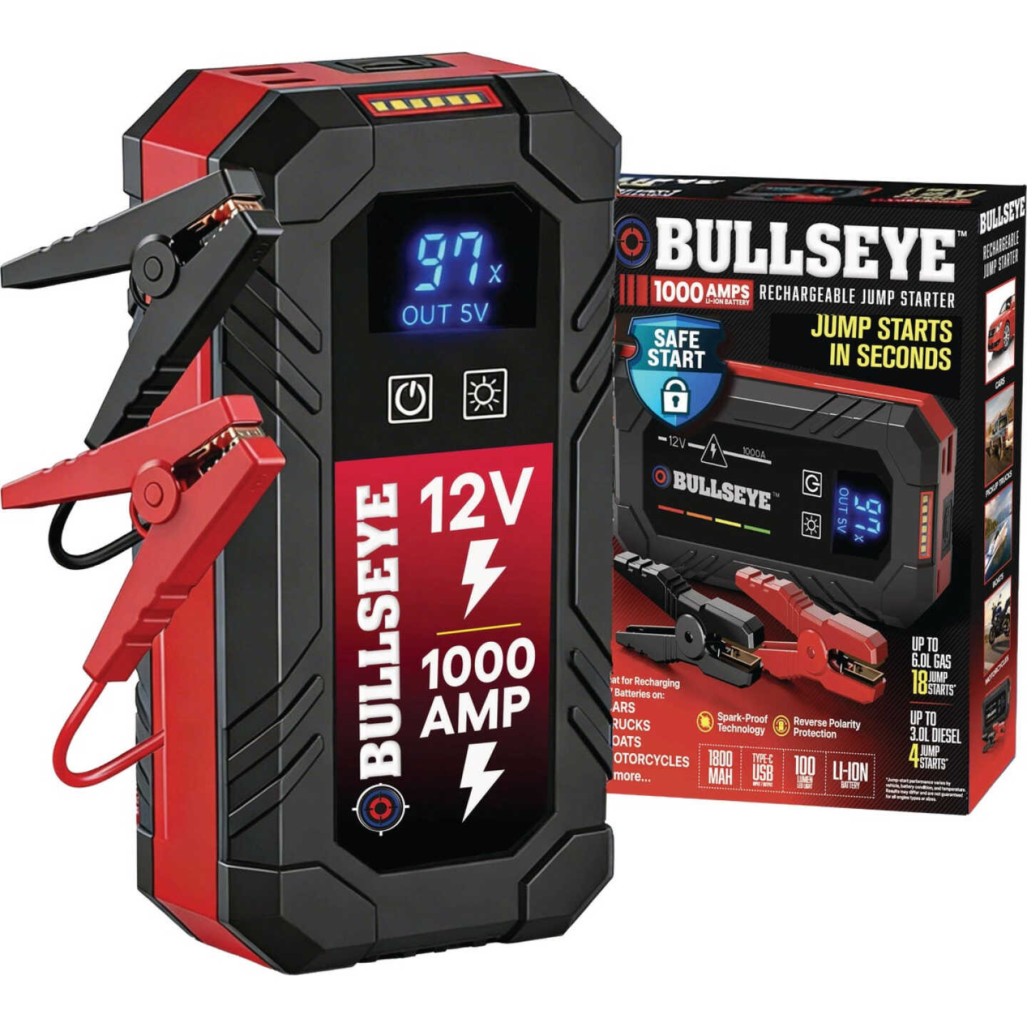 Bullseye 1000 Amp 12-Volt Rechargeable Jump Starter Image 8