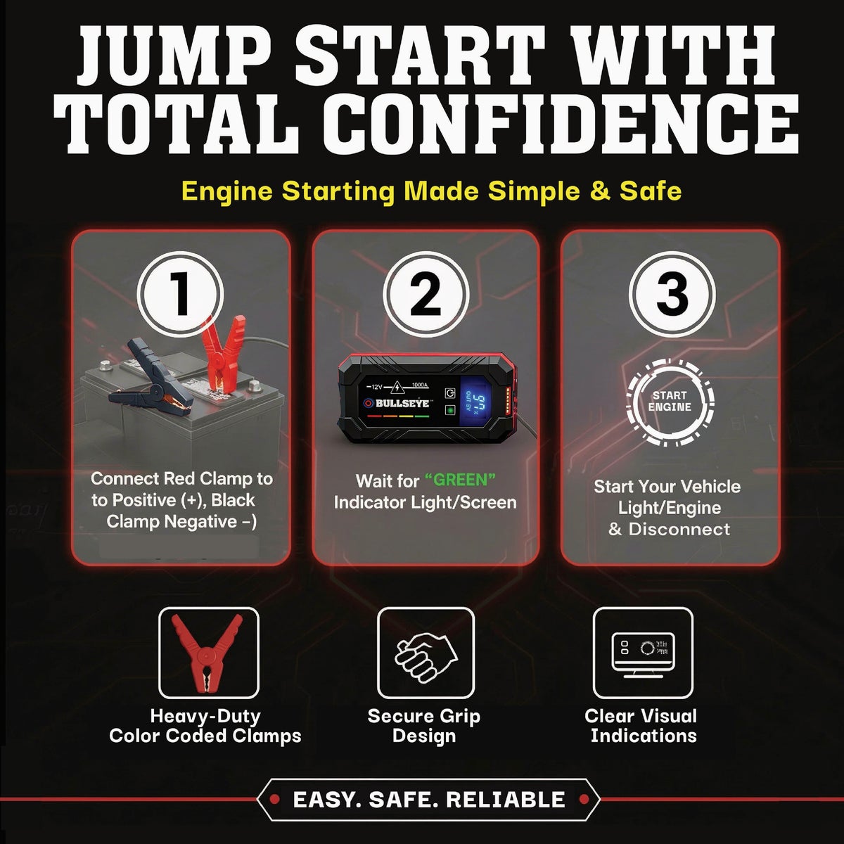 Bullseye 1000 Amp 12-Volt Rechargeable Jump Starter Image 5
