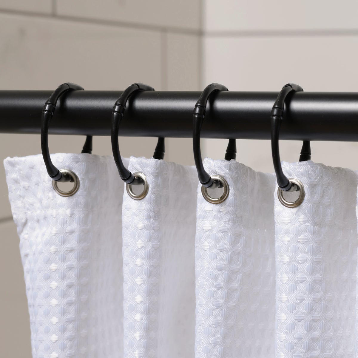 Zenna Home Rustproof Matte Black Shower Curtain Rings (12-Count) Image 2