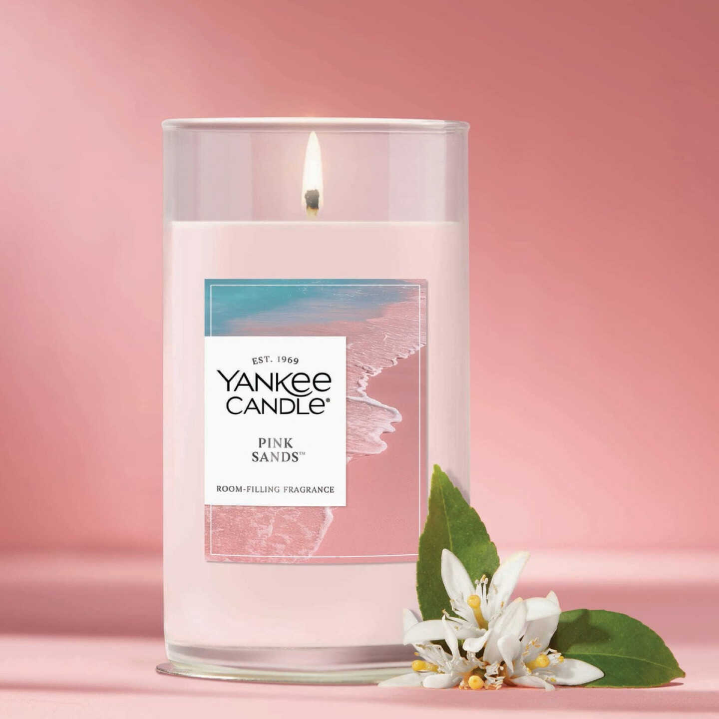 Yankee Candle 14-1/4 Oz. Pink Sands Medium Pillar Candle Image 4