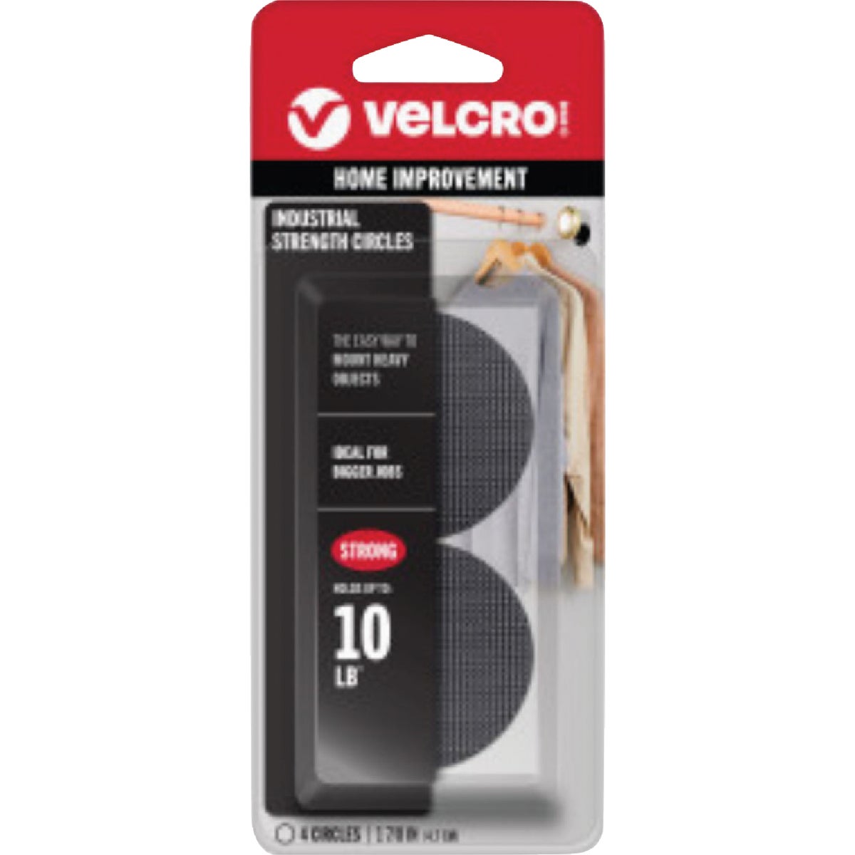 VELCRO Brand 1-7/8 In. Black Industrial Strength Hook & Loop Disc (4-Count)