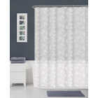Zenna Home 70 In. x 72 In. Just Leaves White Waterproof PEVA Shower Curtain Image 2