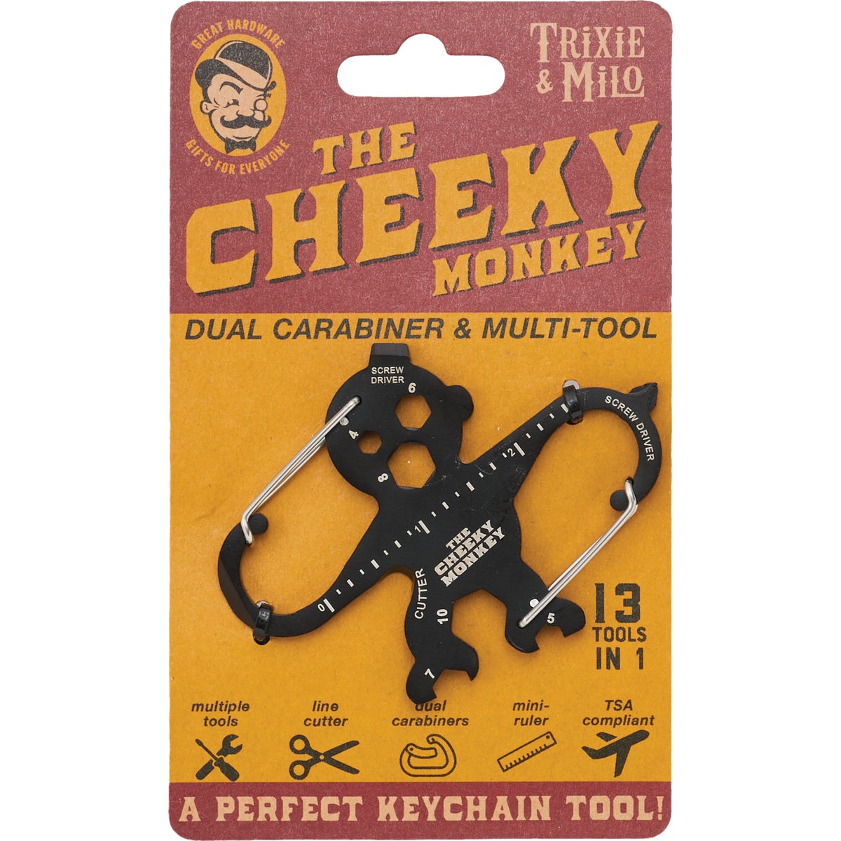 Lucky Jack The Cheeky Monkey Dual Carabiner Multi-Tool Image 4