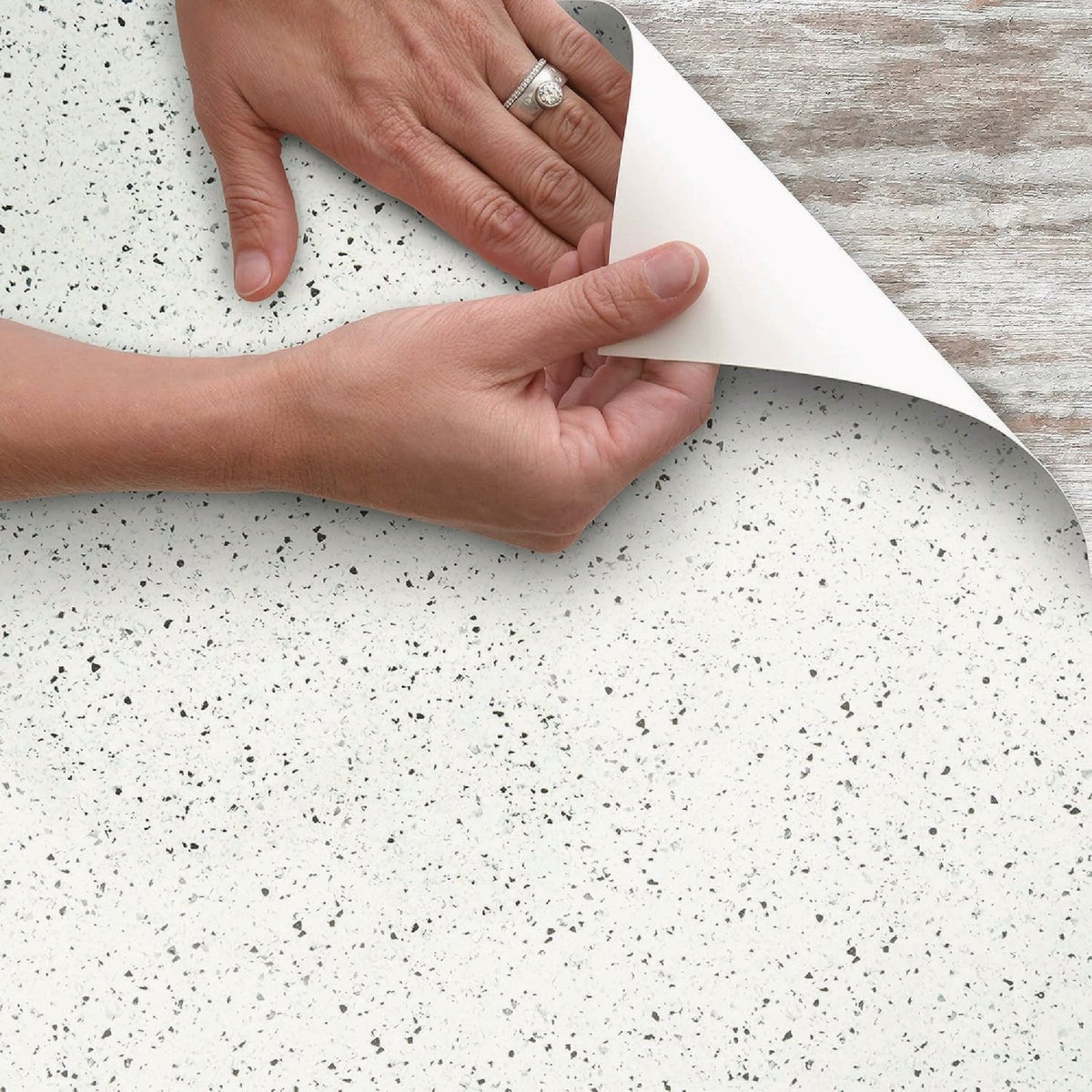 Con-Tact 18 In. x 9 Ft. Black and White Granite Creative Covering Self-Adhesive Shelf Liner Image 2