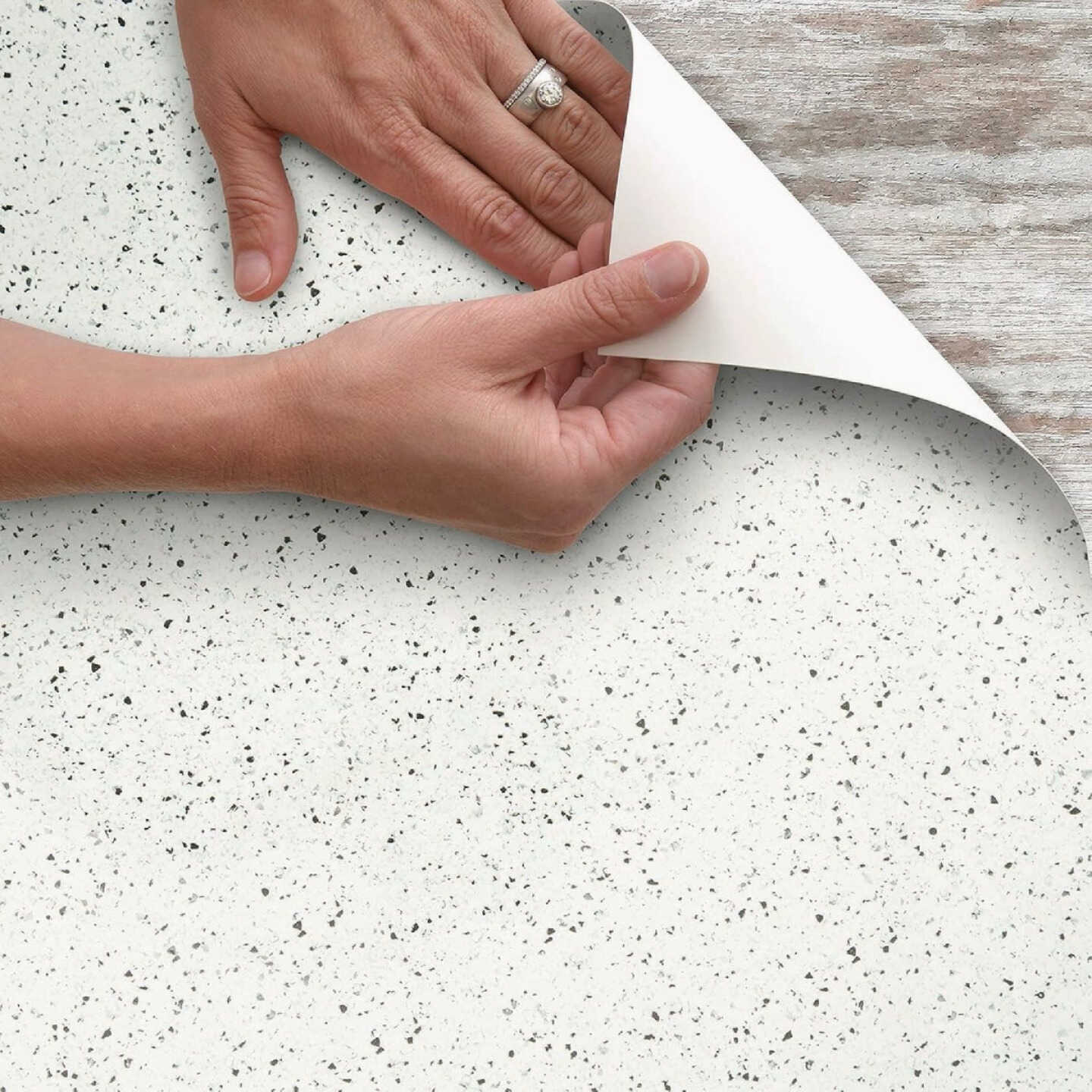 Con-Tact 18 In. x 9 Ft. Black and White Granite Creative Covering Self-Adhesive Shelf Liner Image 2