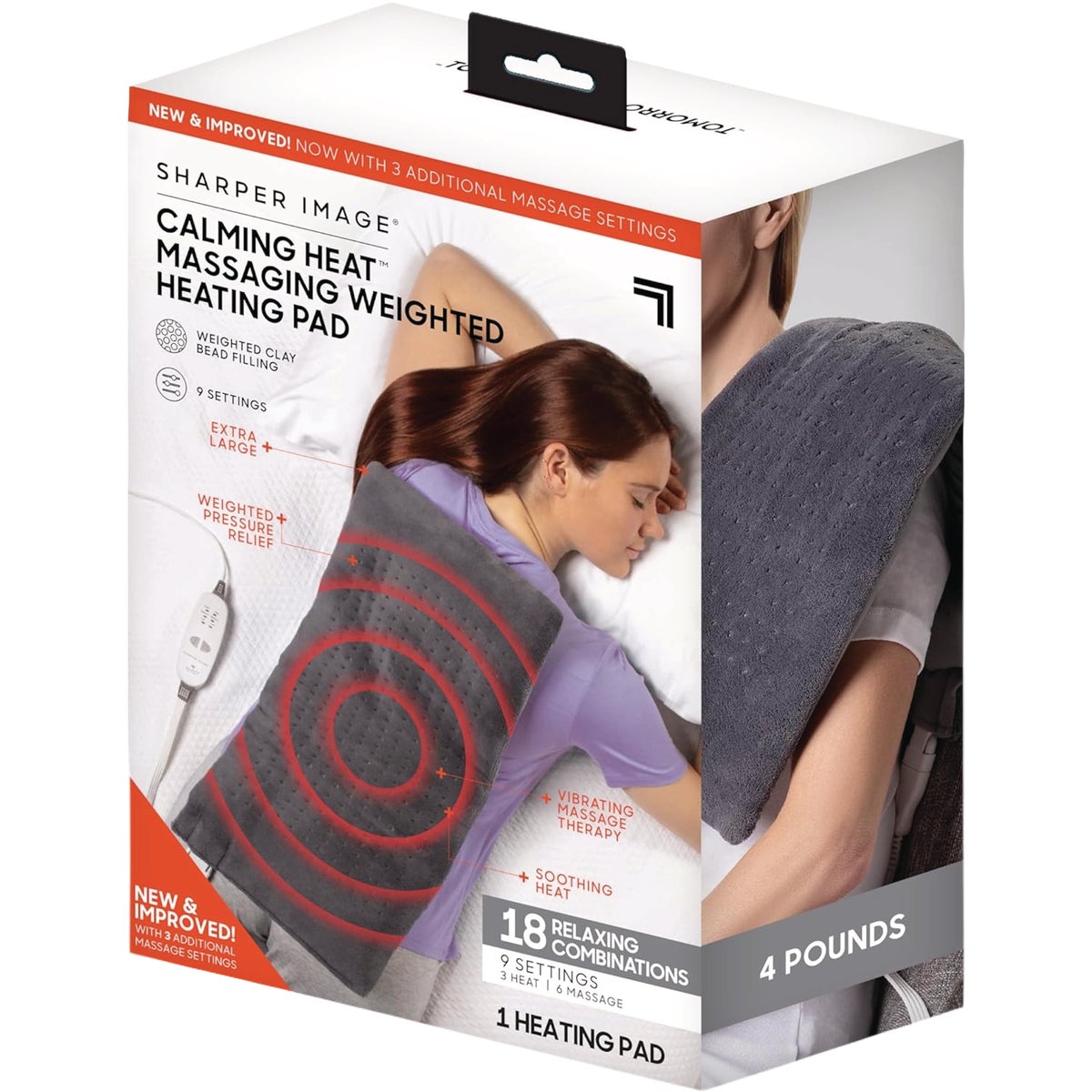 Sharper Image 4 Lb. Calming Heat Massaging Weighted Heating Pad