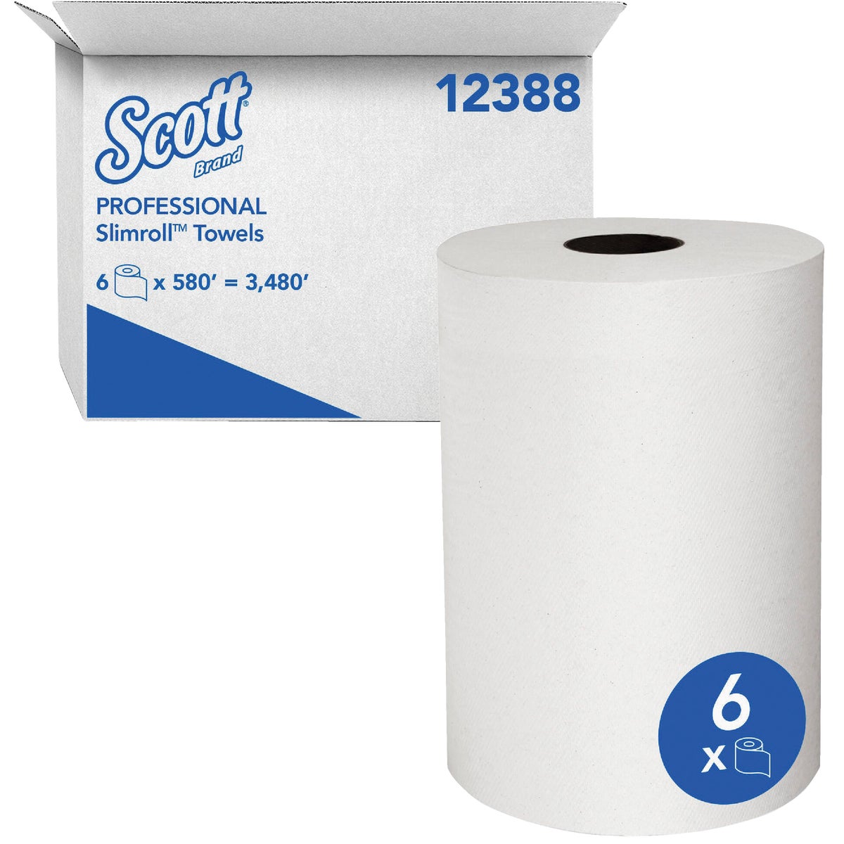 Kimberly Clark Scott Slimroll White Hard Roll Towels (6-Count)