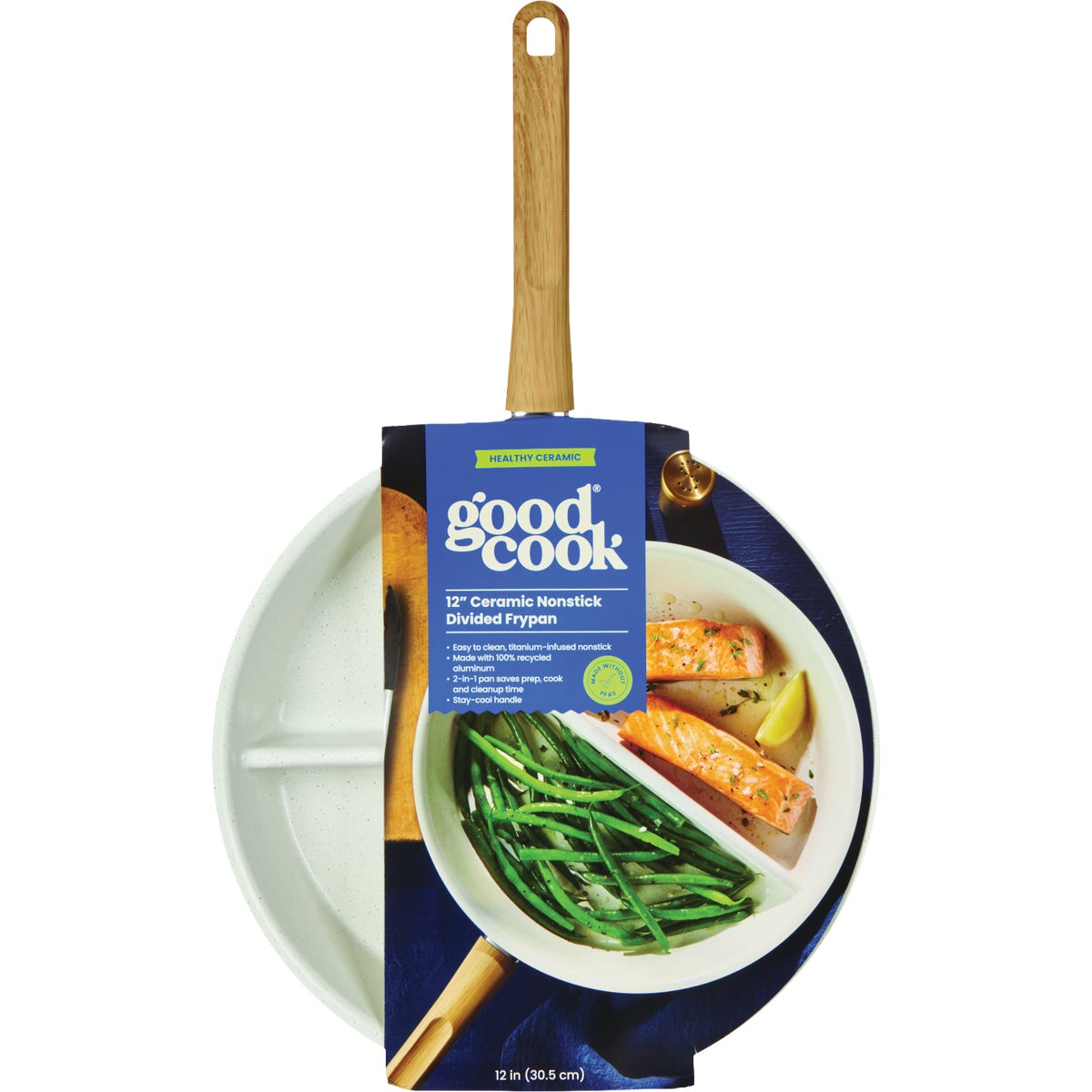 Good Cook 12 In. Ceramic Nonstick Divided Frypan Image 2