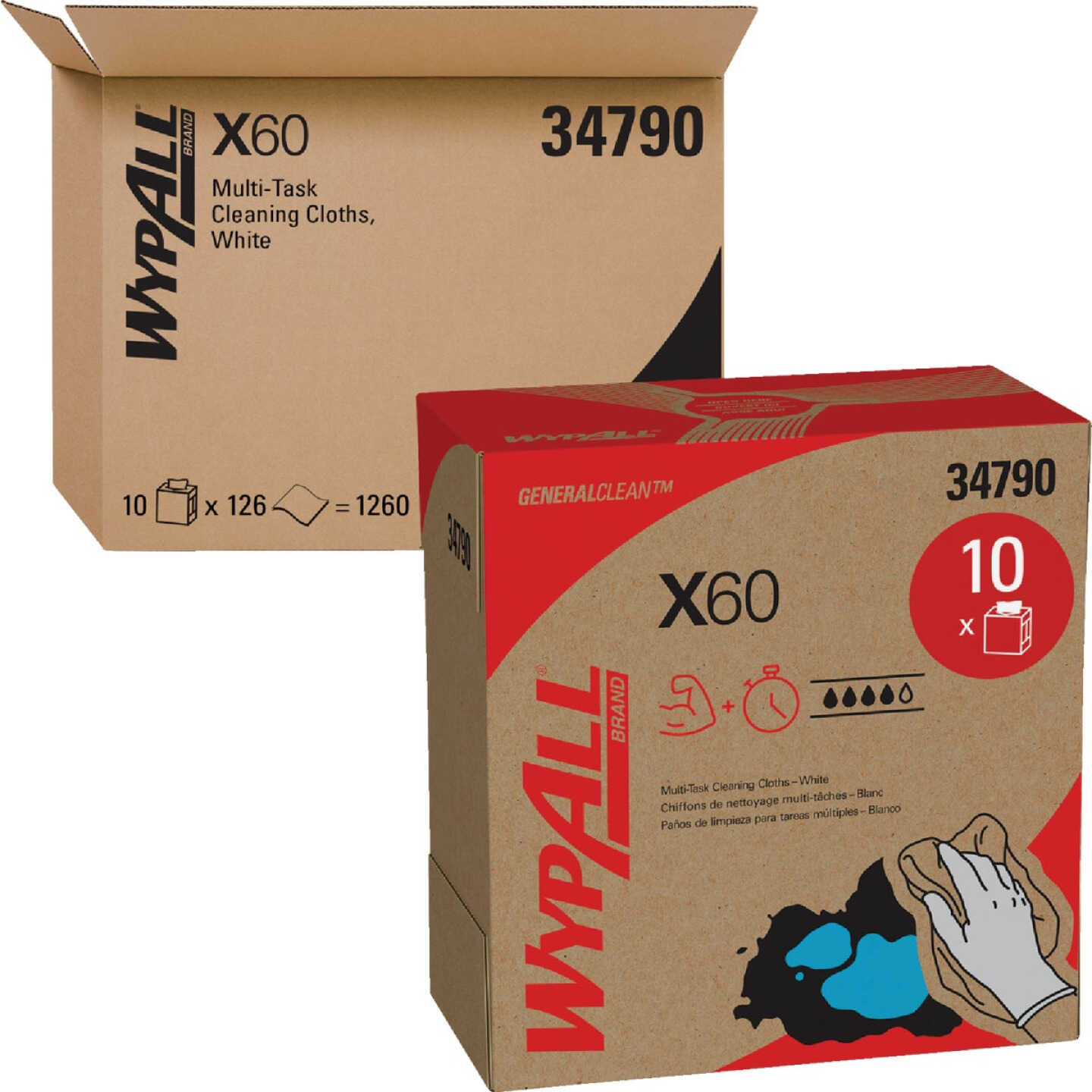WypAll X60 White Pop-Up Teri Wiper Hand Towel (10-Count) Image 3