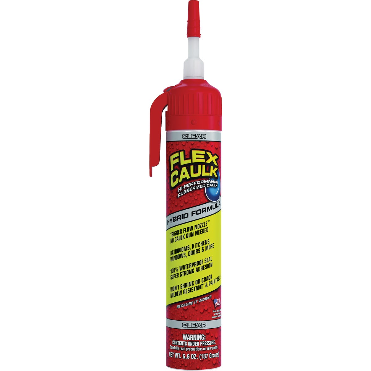 Flex Caulk 6.75 Oz. Clear Hybrid Caulk Cartridge With Adjustable Nozzle