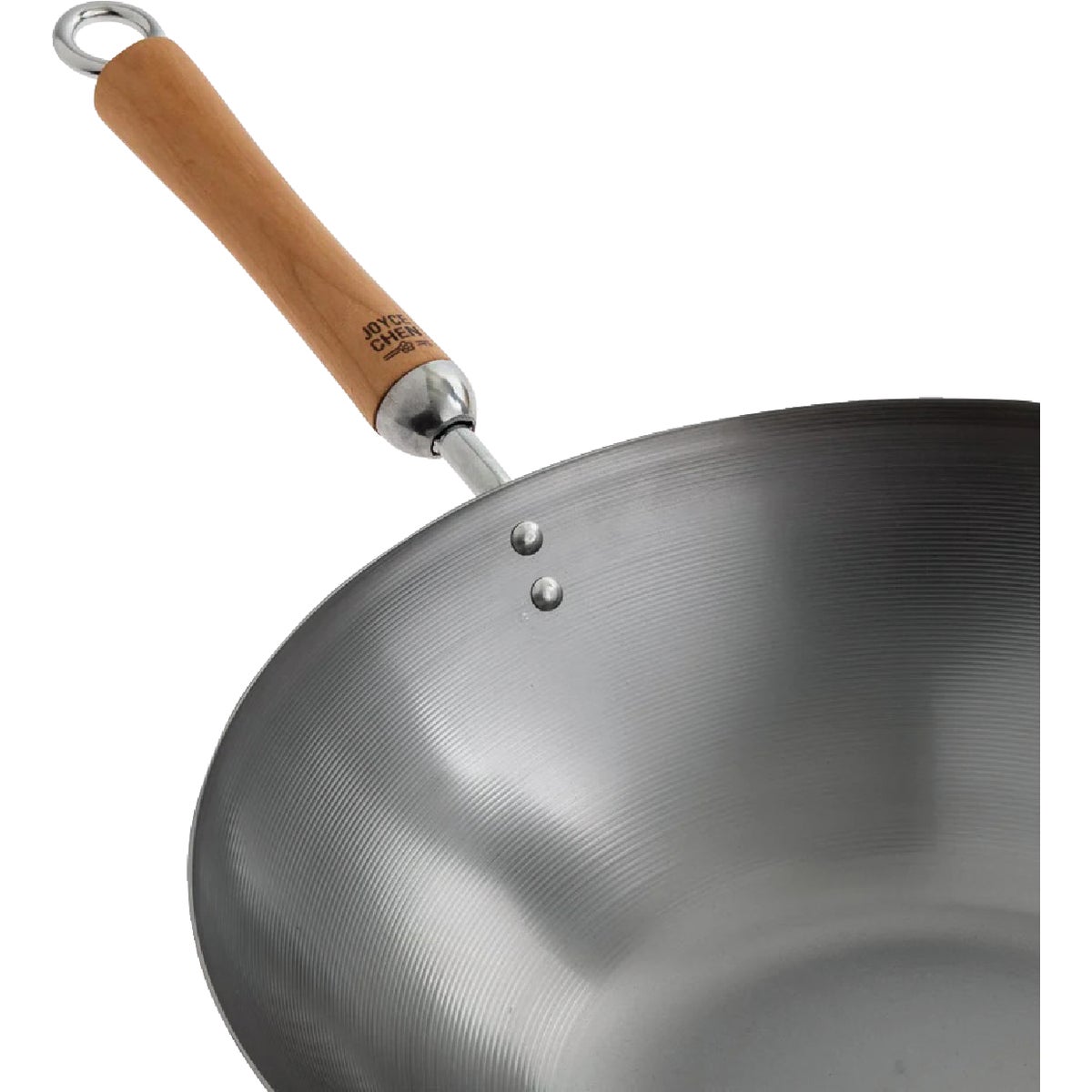 Joyce Chen Classic Series 14 In. Uncoated Carbon Steel Flat Bottom Wok Set with Lid and Birch Handles (4-Pc.) Image 7