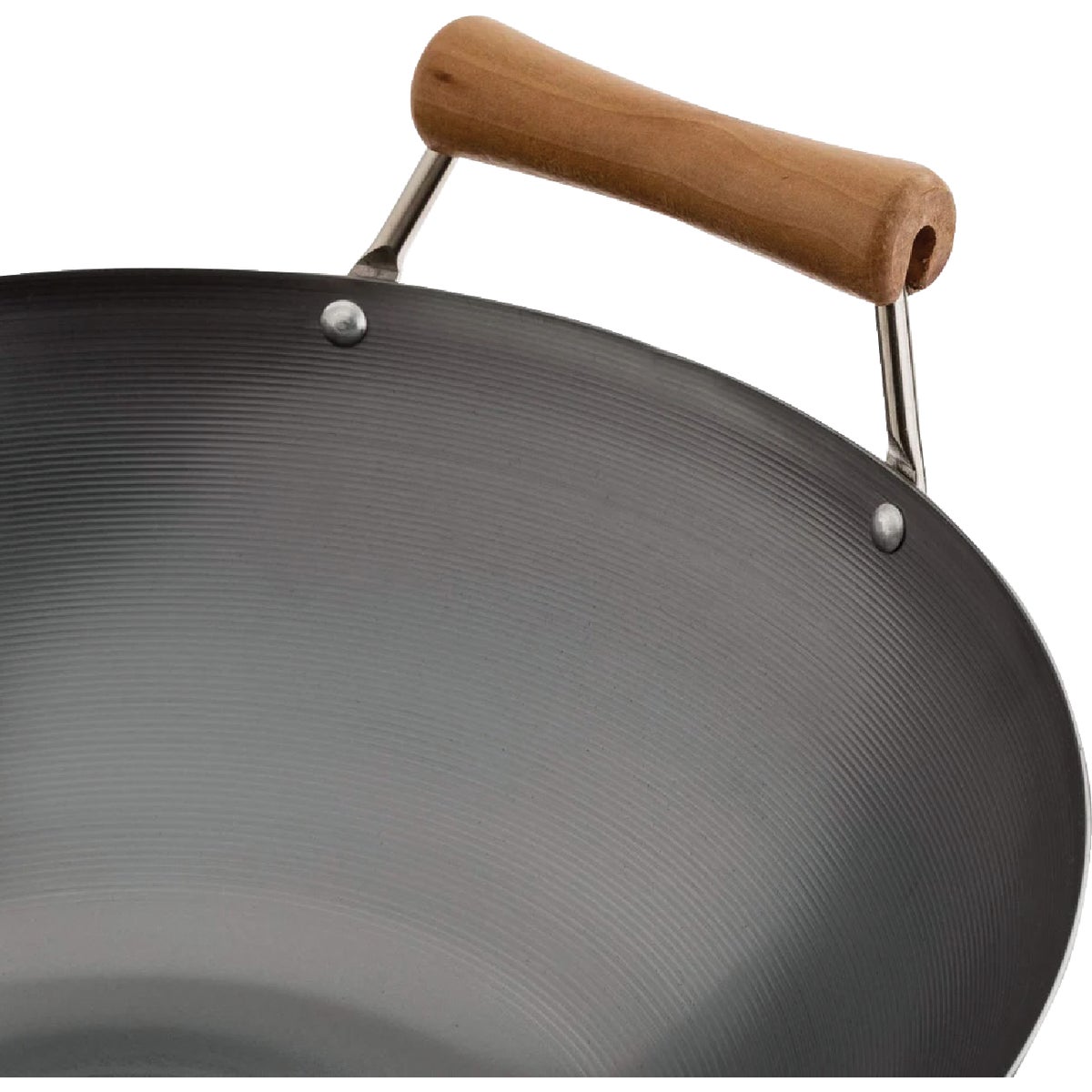 Joyce Chen Classic Series 14 In. Uncoated Carbon Steel Flat Bottom Wok Set with Lid and Birch Handles (4-Pc.) Image 6