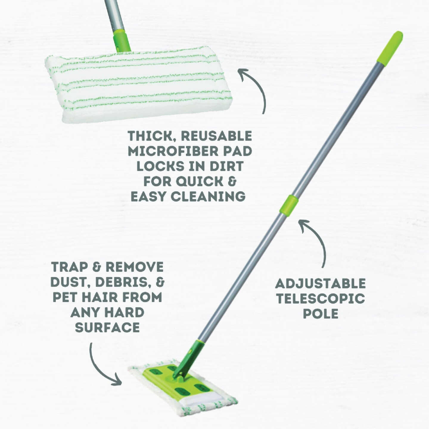 Quick Shine Hard Surface Floor Mop with Microfiber Pad Kit Image 2