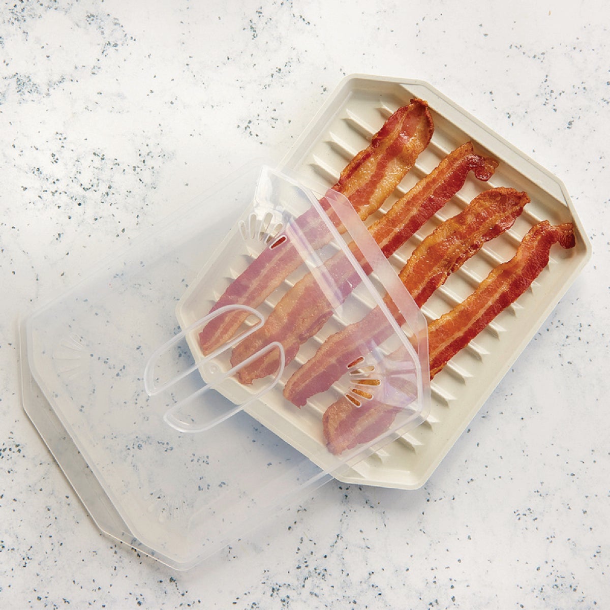 NordicWare Compact Bacon Tray with Lid Image 3