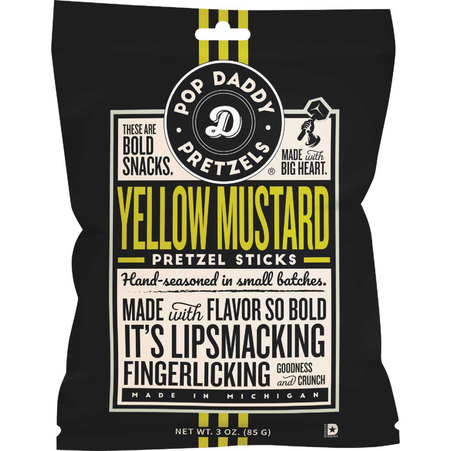 Pop Daddy 3 Oz. Yellow Mustard Pretzel Sticks Image 1