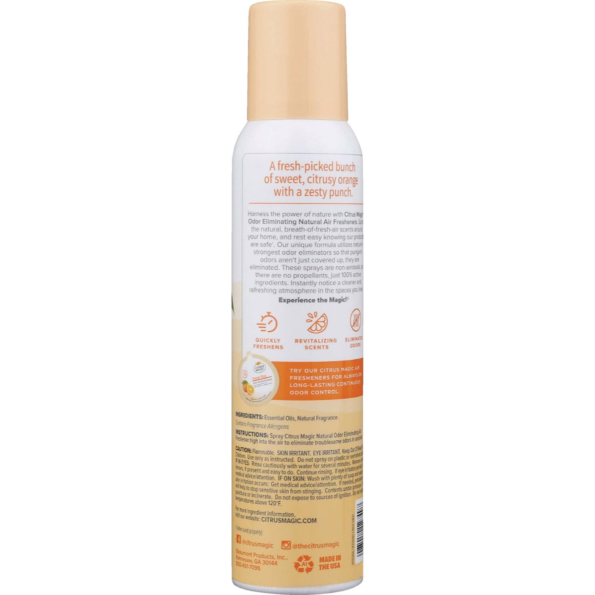 Citrus Magic 3.5 Oz. Tropical Orange Non-Aerosol Spray Air Freshener Image 3