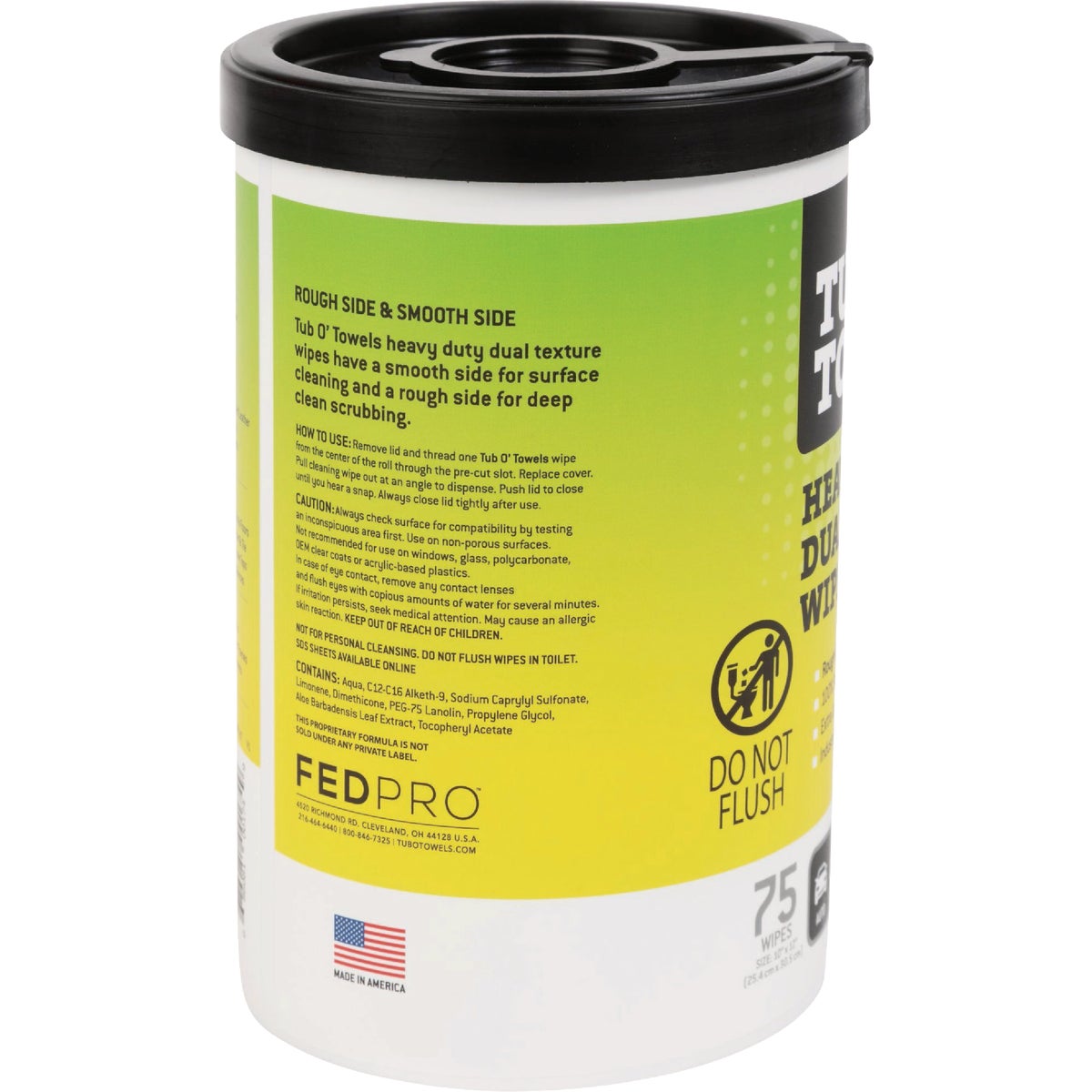 Tub O' Towels 10 In. x 12 In. Heavy Duty Dual Texture Wipes (75-Count) Image 6