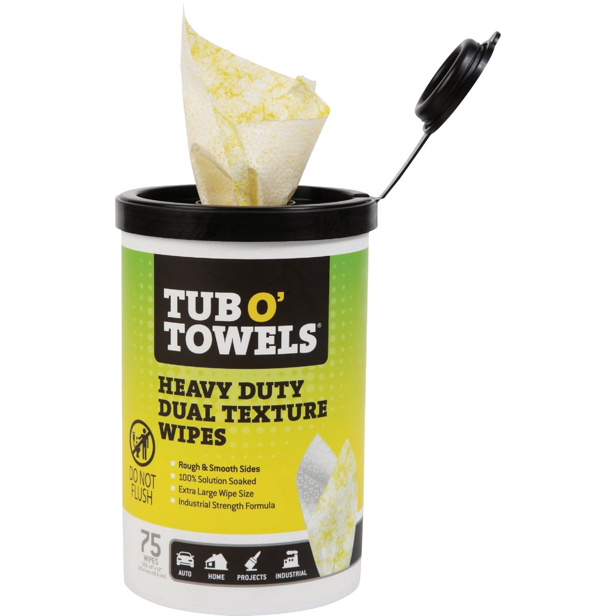 Tub O' Towels 10 In. x 12 In. Heavy Duty Dual Texture Wipes (75-Count) Image 7