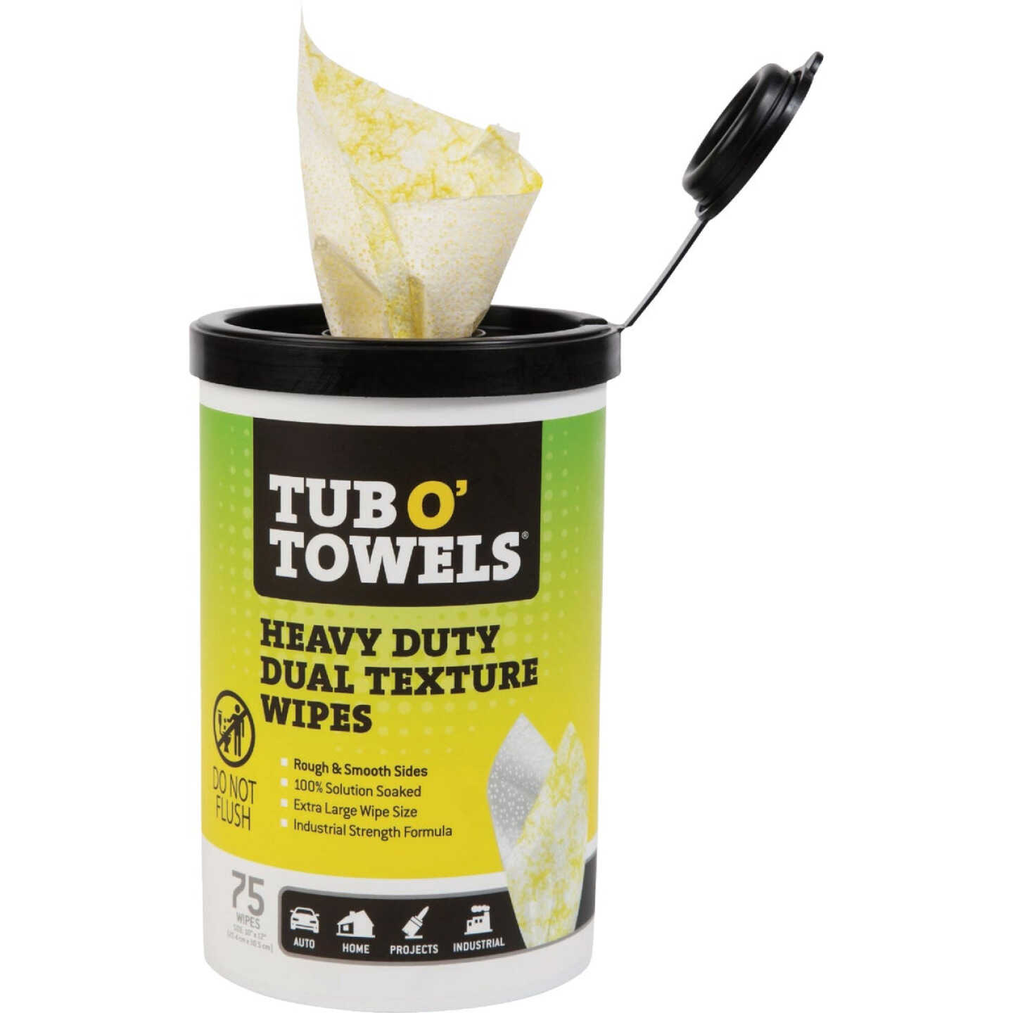 Tub O' Towels 10 In. x 12 In. Heavy Duty Dual Texture Wipes (75-Count) Image 7