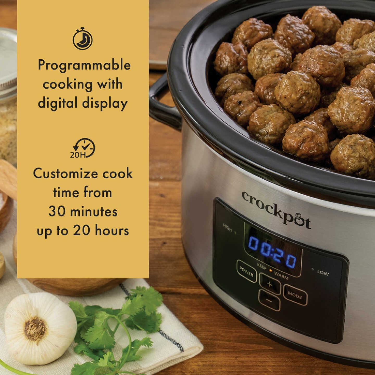 Crockpot 4 Qt. Cook & Carry Stainless Steel Slow Cooker Image 3