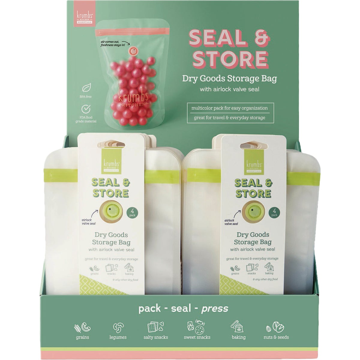 Krumbs Kitchen Essentials Dry Food Storage Bag (4-Pack) Image 2