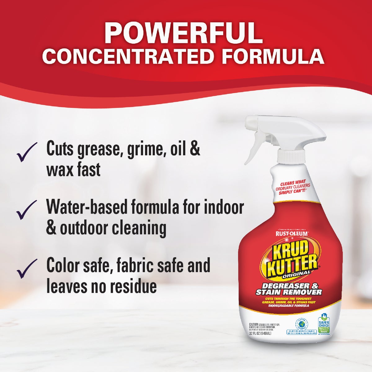 Krud Kutter 32 Oz. Super Concentrated Liquid Cleaner & Degreaser Stain Remover Trigger Spray Image 3