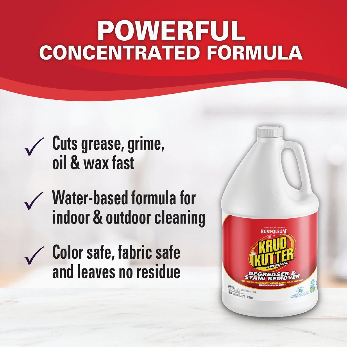 Krud Kutter 1 Gal. Liquid Concentrate Cleaner & Degreaser Stain Remover Image 3