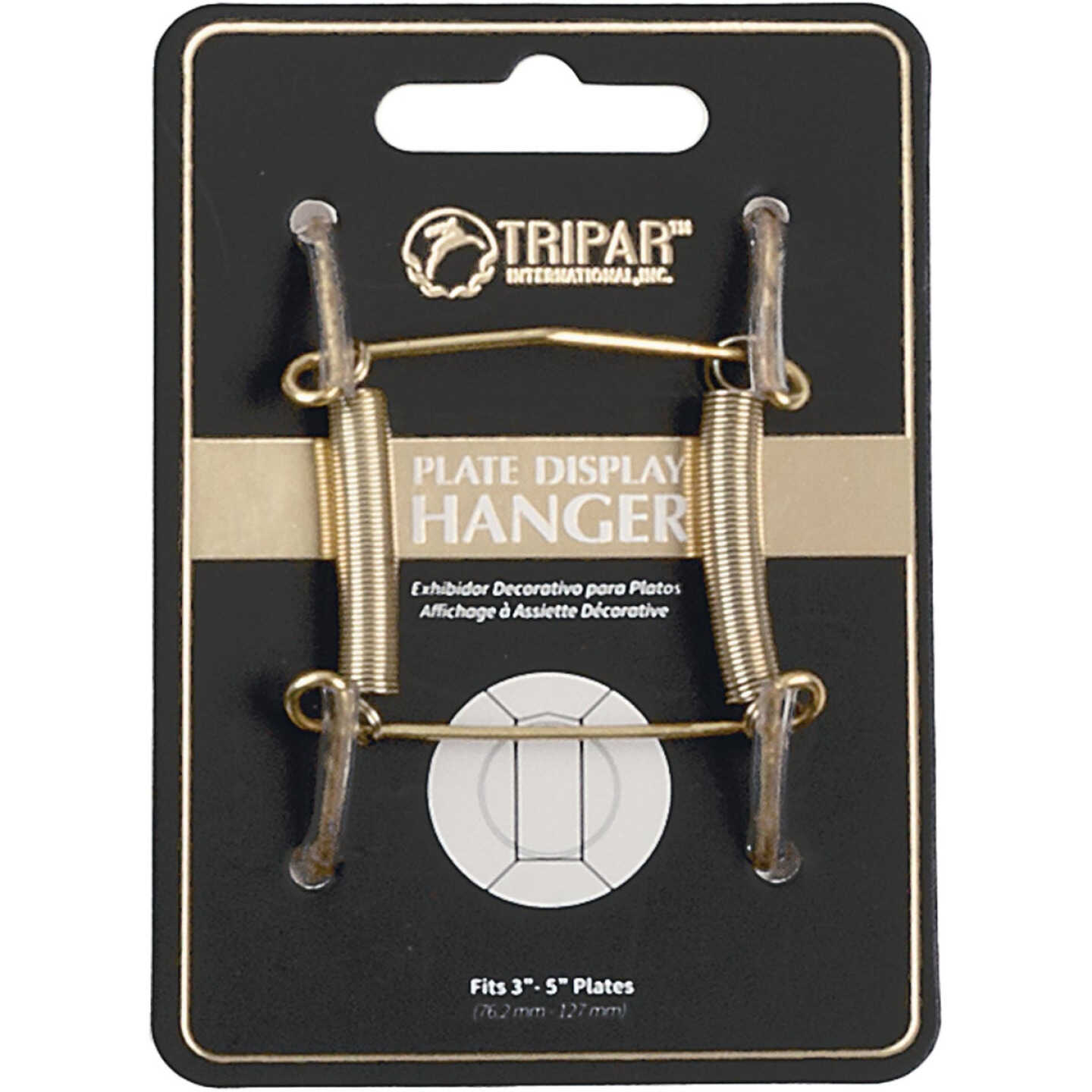 Tripar 3 In. to 5 In. Brass Wire Plate Hanger, 2 Lb. Weight Capacity Image 1
