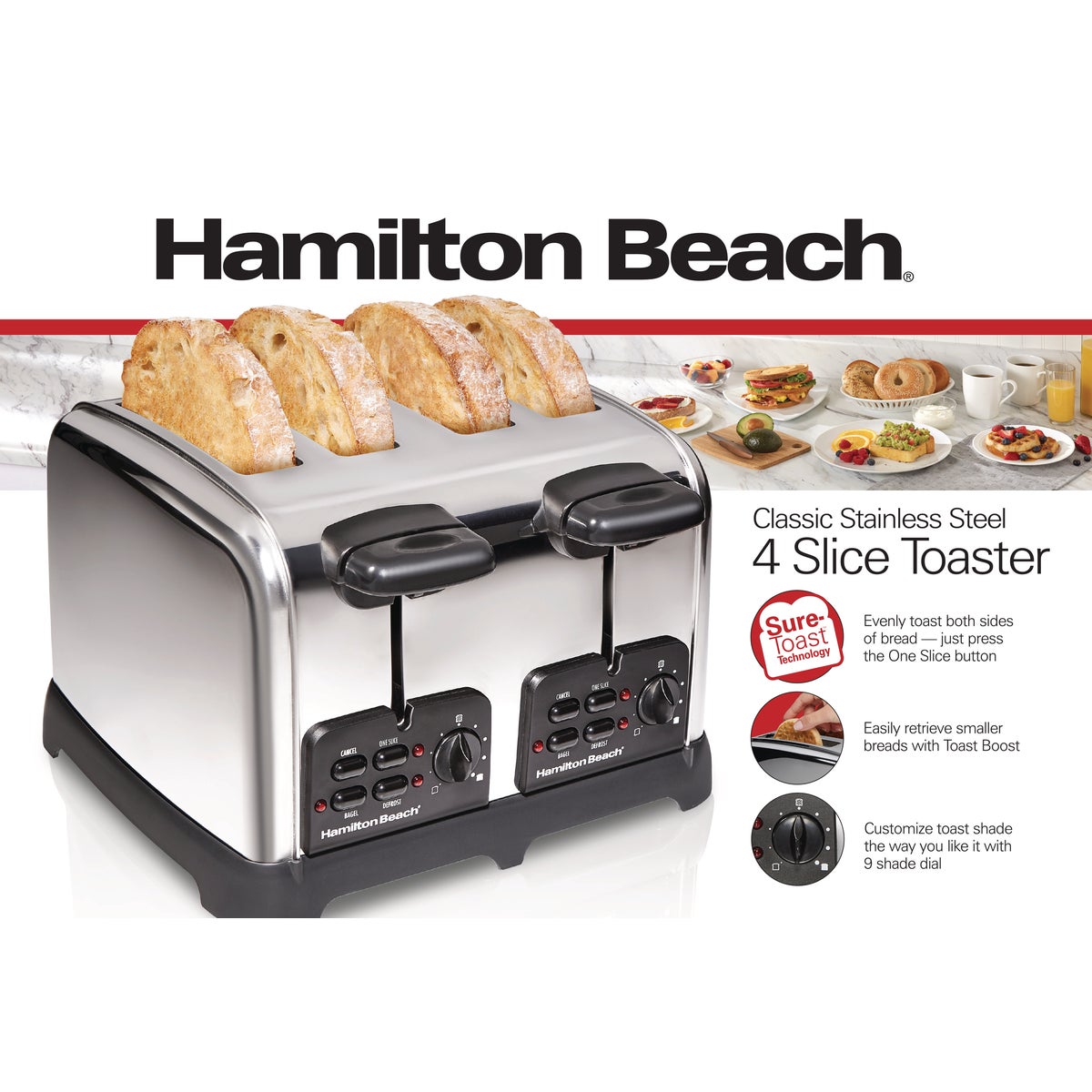 Hamilton Beach Classic 4-Slice Stainless Steel Toaster Image 2