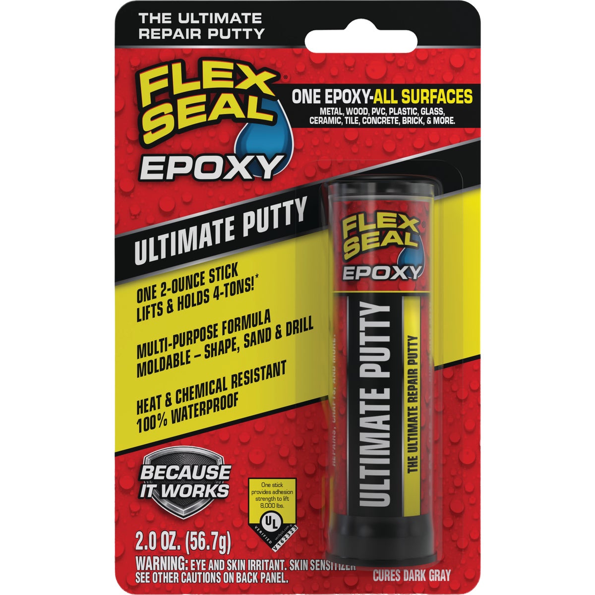 Flex Seal Epoxy 2 Oz. Ultimate Putty, Dark Gray Image 2